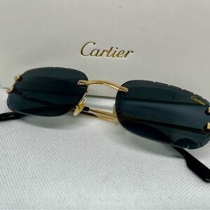 Cartier Gold Frame Sunglasses with Dark Lenses